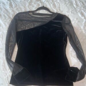 Elegant Black Velvet Women's Top